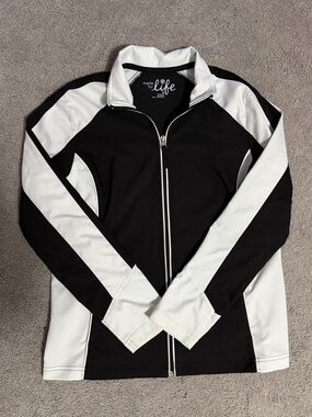 made for life Black and White Full-Zip Performance Jacket